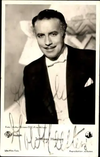 Ak Schauspieler Johannes Heesters, Stern von Rio, Portrait, Autogramm