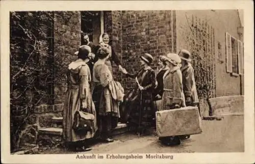 Ak Moritzburg in Sachsen, Erholungsheim, Ankunft