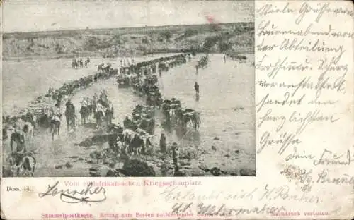 Ak Südafrikanischer Kriegsschauplatz, Soldaten, Flussüberquerung
