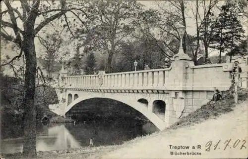 Ak Trzebiatów Treptow an der Rega Westpommern, Blücherbrücke