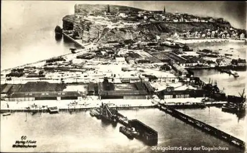 Ak Nordseeinsel Helgoland, neuer Hafen, Fliegeraufnahme