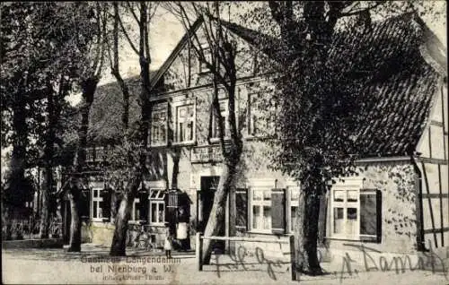 Ak Langendamm Nienburg an der Weser, Gasthaus Langendamm