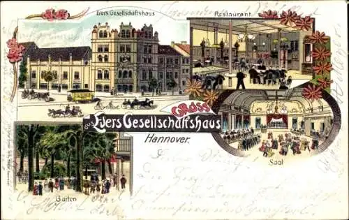 Litho Hannover in Niedersachsen, Evers Gesellschaftshaus, Innenansicht