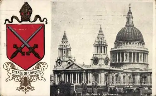 Ak London City England, St. Paul's Cathedral, Wappen