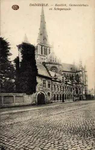 Ak Dadizele Dadizeele Moorslede Westflandern, Basiliek, Gemeindehaus, Schepenzale