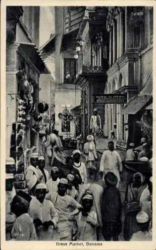 Ak Bénarès Indien, Messingmarkt