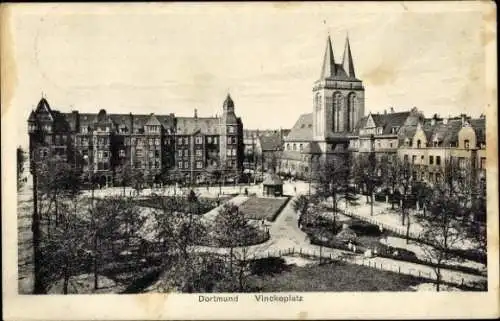 Ak Dortmund im Ruhrgebiet, Vinckeplatz, Kirche