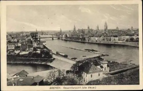Ak Hansestadt Bremen, Gesamtansicht, Weser