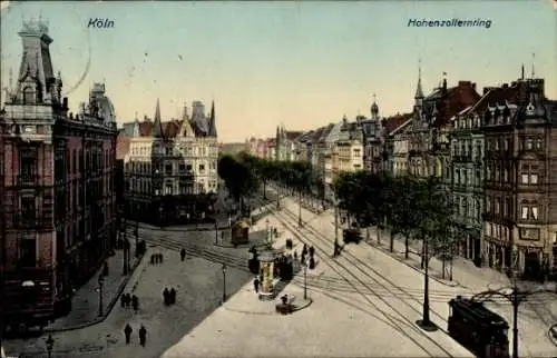 Ak Köln am Rhein, Hohenzollernring, Straßenbahn