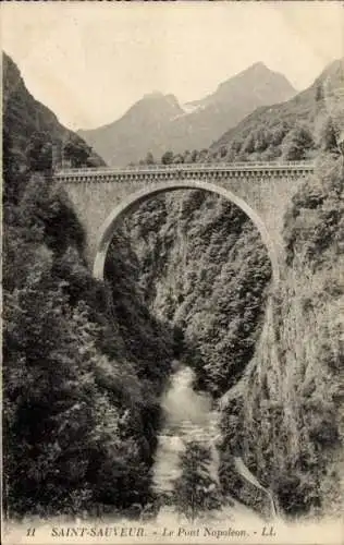 Ak Luz Saint Sauveur Hautes Pyrénées, Pont Napoleon