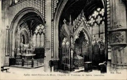 Ak Paris V, Montagne Sainte Geneviève, Kirche Saint Étienne du Mont