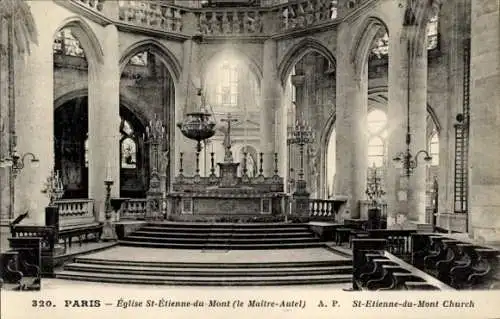 Ak Paris V, Montagne Sainte Geneviève, Kirche Saint Étienne du Mont