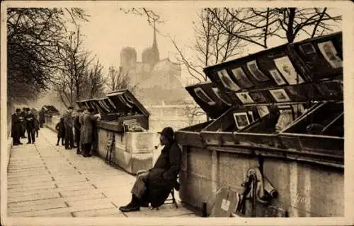 Ak Paris IV, Les Bouquinistes du Quai de la Tournelle