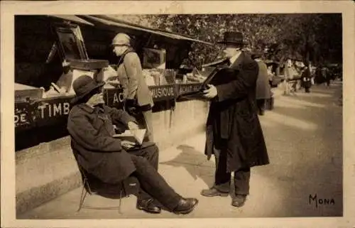 Ak Paris VII., Kleine Gemälde, Quai Voltaire, ehemaliger Buchhändler Charles Dodeman