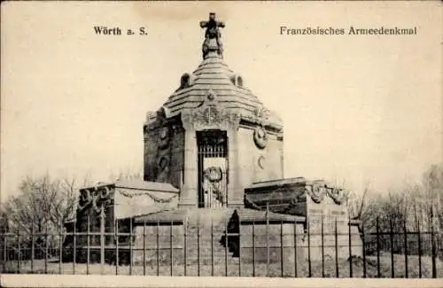 Ak Wœrth sur Sauer Woerth Wörth an der Sauer Elsass Bas Rhin, Französisches Armeedenkmal