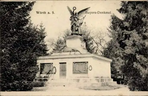 Ak Wœrth sur Sauer Woerth Wörth an der Sauer Elsass Bas Rhin, Bayern-Denkmal