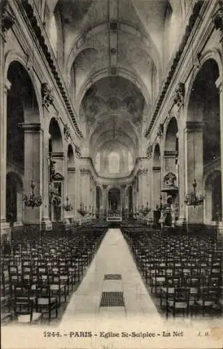 Ak Paris VI, Saint Sulpice Kirche, Inneres