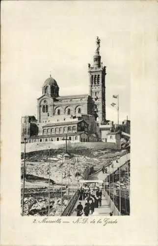 Ak Marseille Bouches du Rhône, ND de la Garde