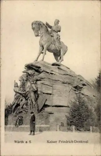 Ak Wœrth am Sauer Wörth Wörth am Sauer Alsace Bas Rhin, Kaiser Friedrich Denkmal