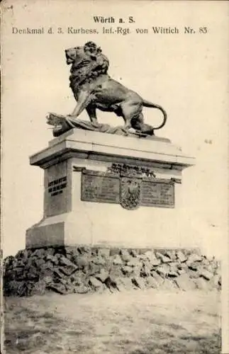 Ak Wœrth am Sauer Wörth Wörth am Sauer Alsace Bas Rhin, Denkmal