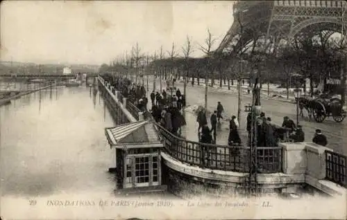 Ak Paris, Überschwemmungen 1910, La Ligne des Invalides