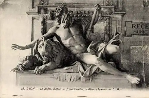 Ak Lyon Rhône, Die Rhone, nach den Brüdern Coustou, Lyoner Bildhauer
