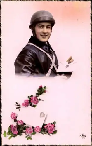 Ak Französischer Soldat in Uniform mit Liebesbrief, Soldatenliebe