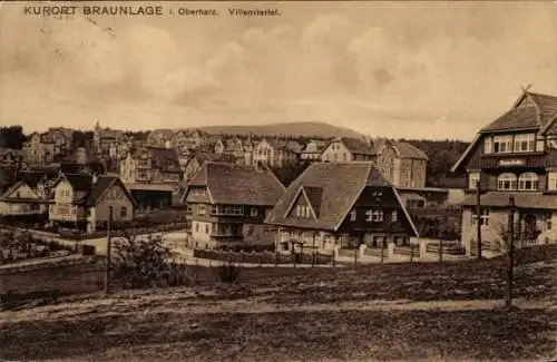 Ak Braunlage im Oberharz, Panorama vom Villenviertel, Straßenpartie