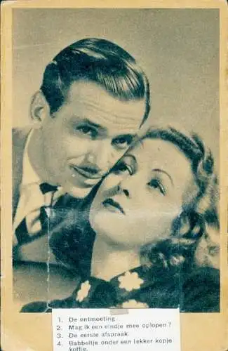 Leporello Ak Schauspieler Douglas Fairbanks junior und Danielle Darrieux