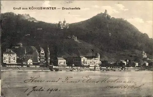 Ak Königswinter am Rhein, Drachenfels, Drachenburg