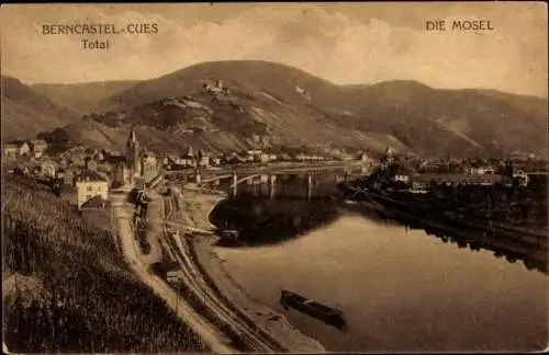 Ak Bernkastel Kues an der Mosel, Gesamtansicht