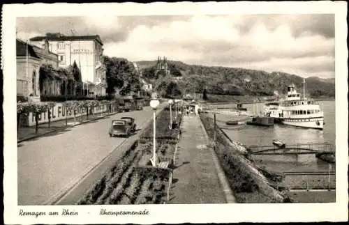 Ak Remagen am Rhein, Rheinpromenade