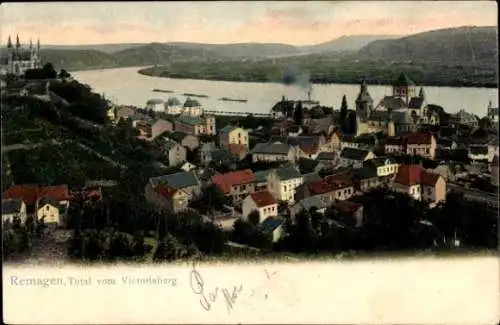 Ak Remagen am Rhein, Blick vom Victoriaberg, Panorama