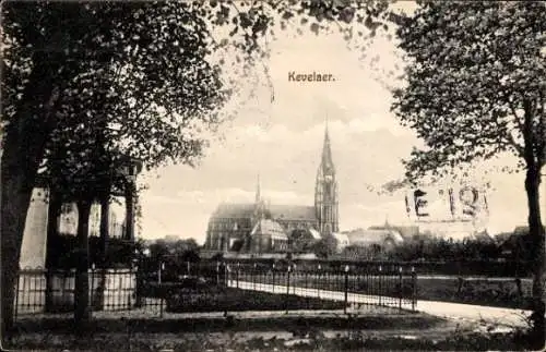 Ak Kevelaer am Niederrhein, Panorama, Kirche