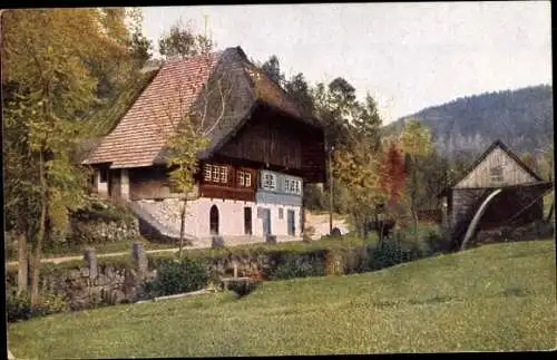 Ak Schwarzwaldhaus, Wassermühle