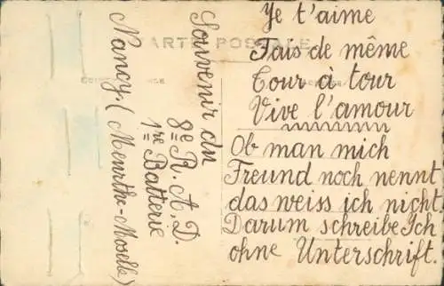 Ak Französischer Soldat zu Pferde, Portrait, Souvenir