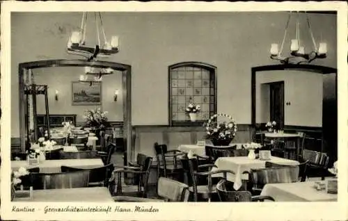 Ak Hann. Münden in Niedersachsen, Grenzschutzunterkunft, Kantine