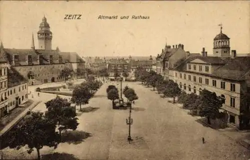 Ak Zeitz im Burgenlandkreis, Altmarkt, Rathaus