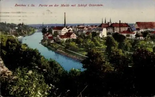 Ak Zwickau in Sachsen, Mulde, Schloss Osterstein