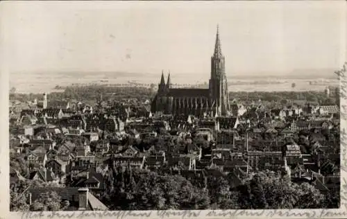 Ak Ulm an der Donau, Totalansicht, Blick von Norden, Kirche, Aufnahme von Rolf Kellner