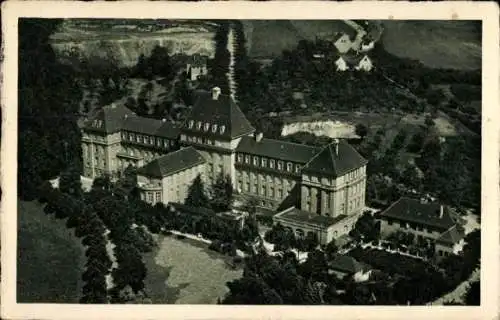 Ak Hohenmölsen im Burgenlandkreis, Fliegeraufnahme, Knappschaftskrankenhaus