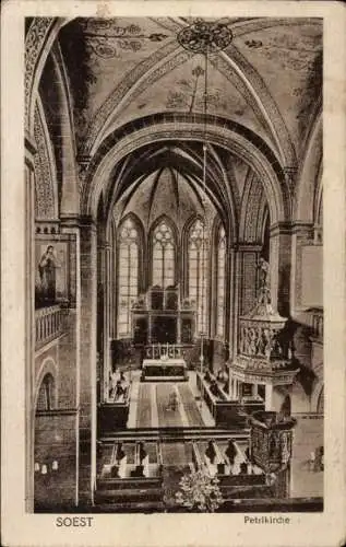Ak Soest in Westfalen, Petrikirche, Innenansicht