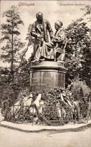 Ak Göttingen in Niedersachsen, Gauss-Weber Denkmal