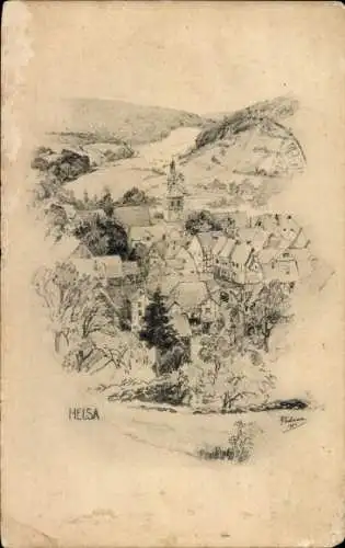 Ak Helsa in Hessen, Panorama