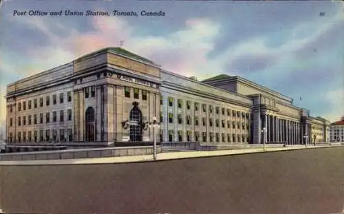 Ak Toronto Ontario Kanada, Postamt und Union Station