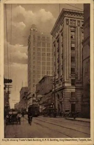 Ak Toronto Ontario Kanada, King Street, Traders Bank Building, King Edward Hotel