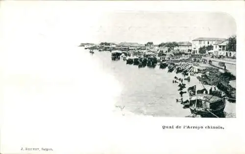 Ak Saigon Cochinchine Vietnam, Quai de l'Arroyo chinois