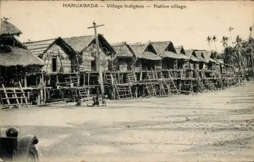 Ak Hanuabada Papua Neuguinea, Village indigene, Dorfpartie, Hütten, Pfahlbauten
