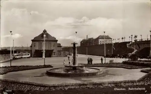 Ak Glauchau in Sachsen, Bahnhofsplatz