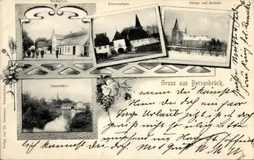 Ak Bersenbrück in Niedersachsen, Marktplatz, Klosterpforte, Kirche, Gericht, Hasemühle